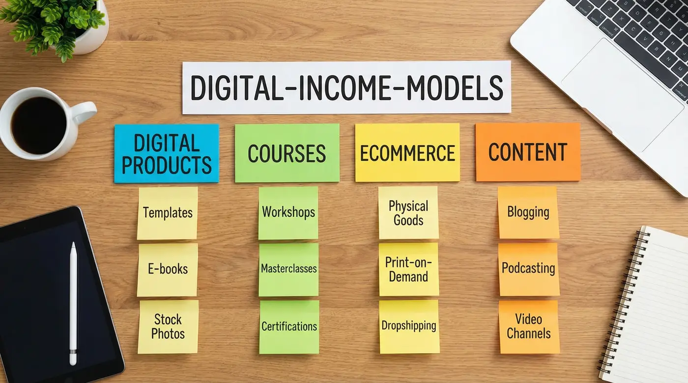 digital-income-models-workflow-board