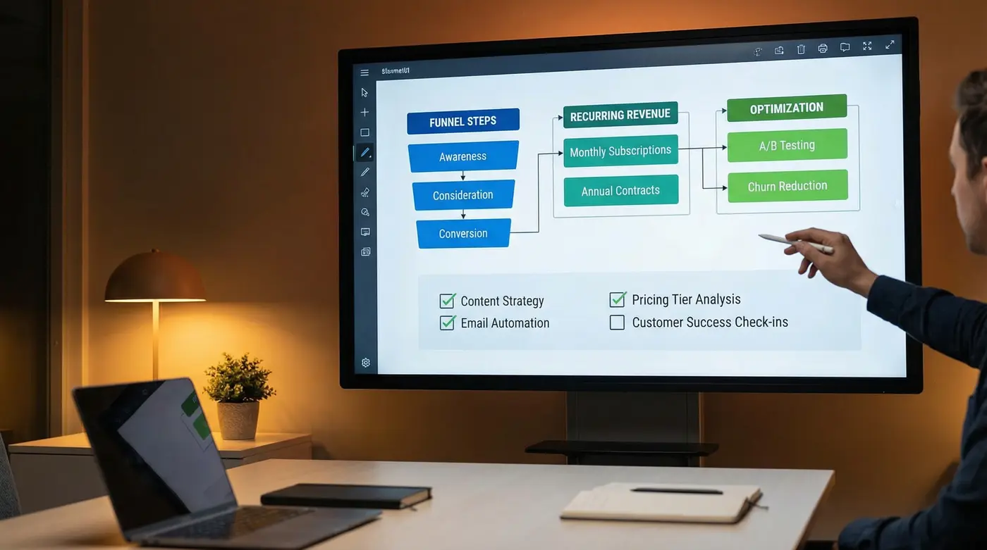 subscription-revenue-funnel-and-checklist-board