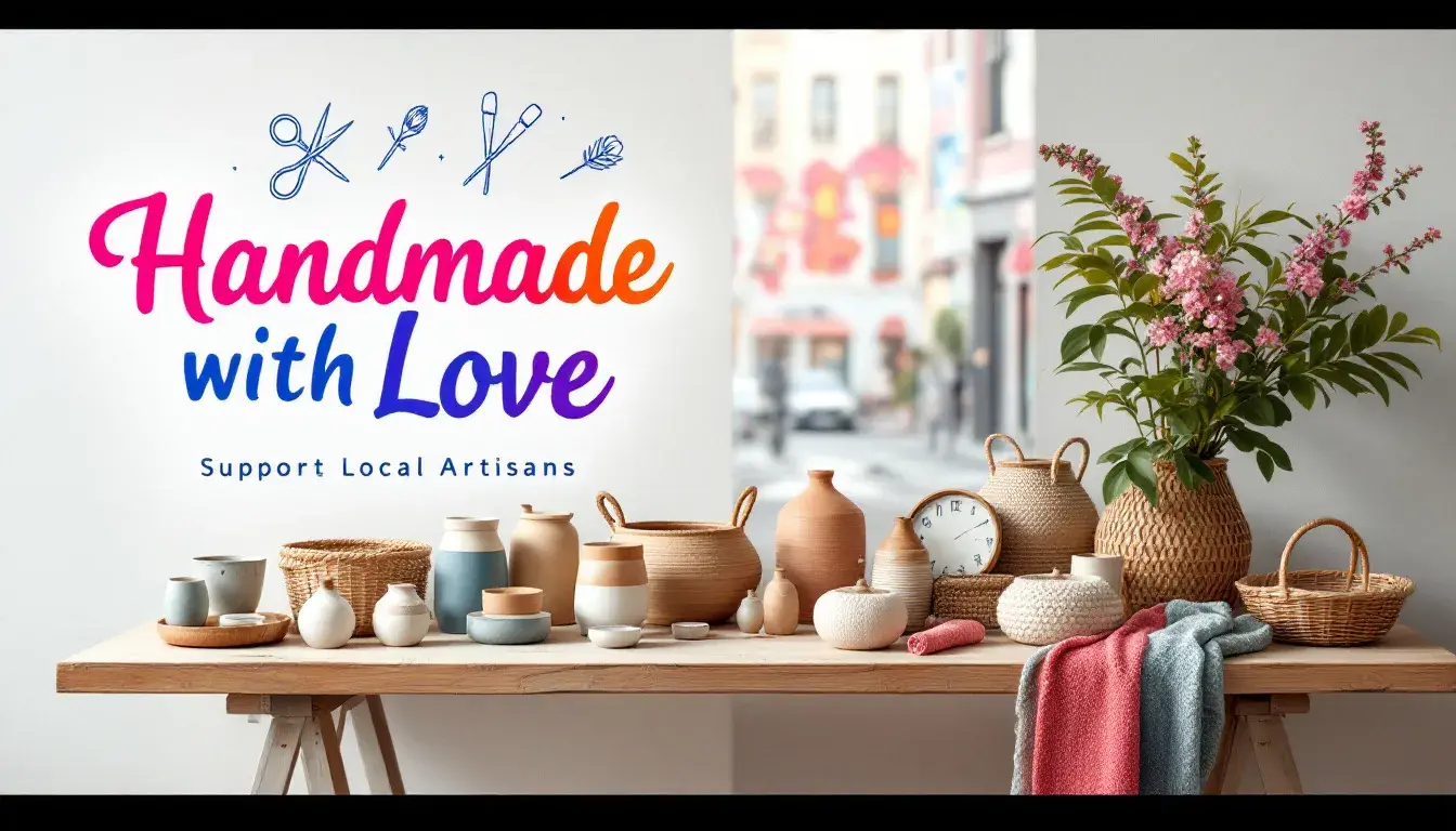 Handmade goods displayed for sale online, representing a creative side hustle.