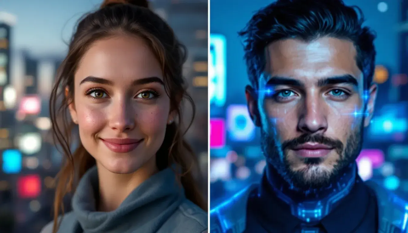 Comparison of realistic and quality AI generated headshots.
