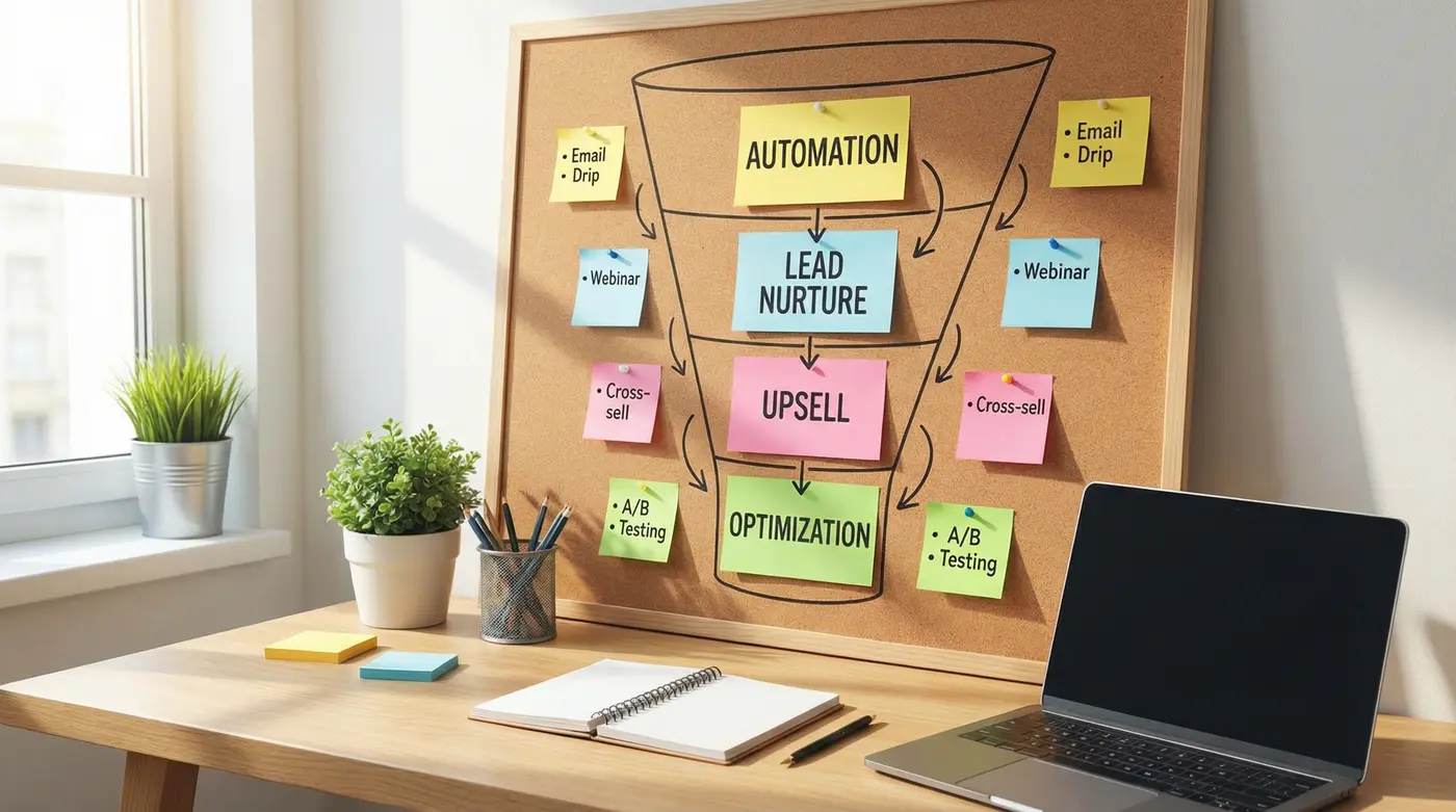 automation-funnel-workflow-checklist-board