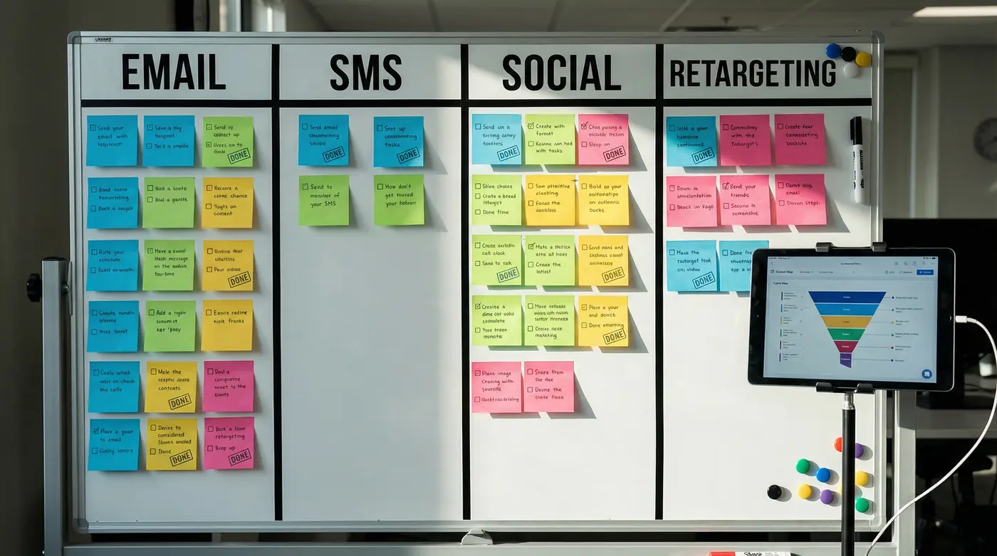 multi-channel-automation-checklist-board-and-funnel-map