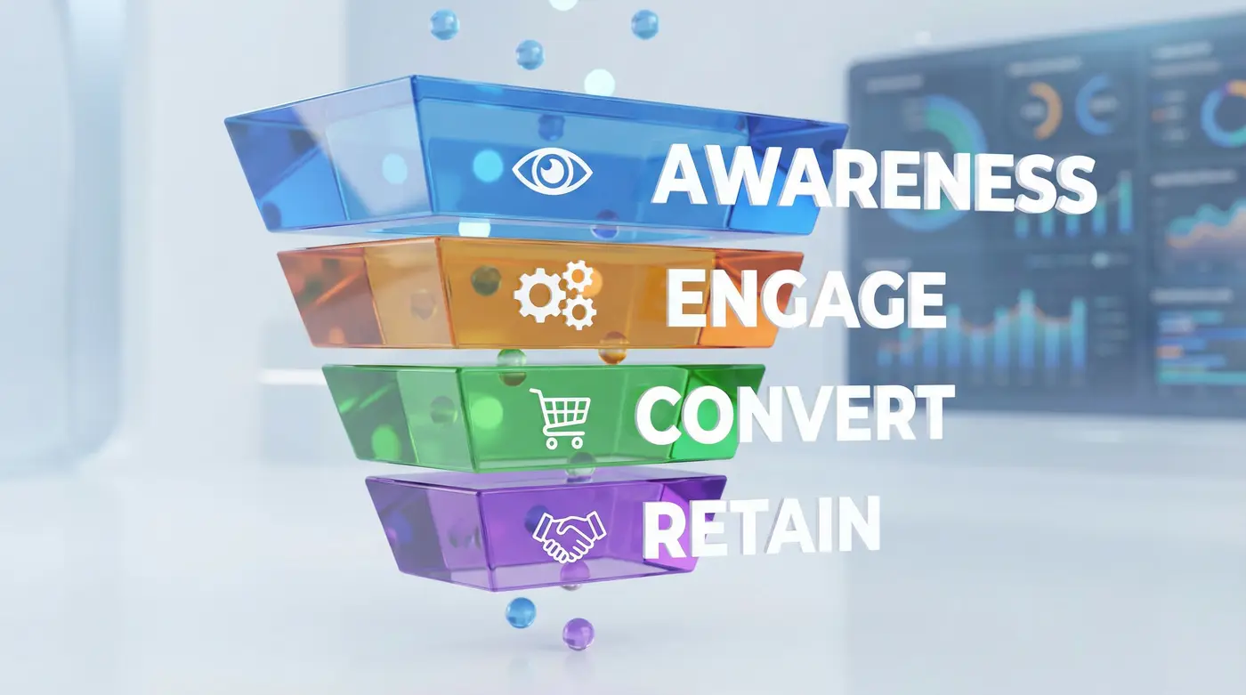 d2c-funnel-staged-visual-process