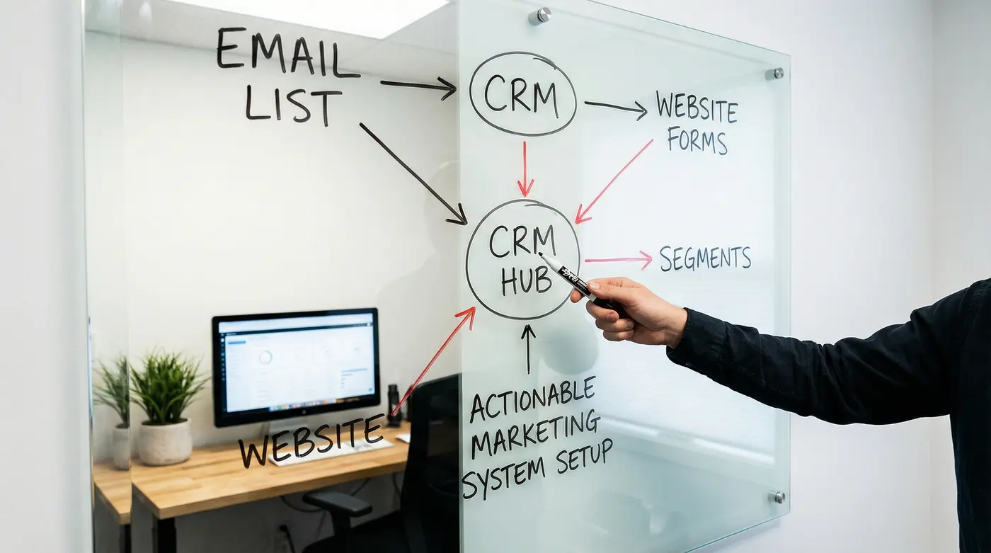 first-party-data-workflow-crm-email-automation-diagram