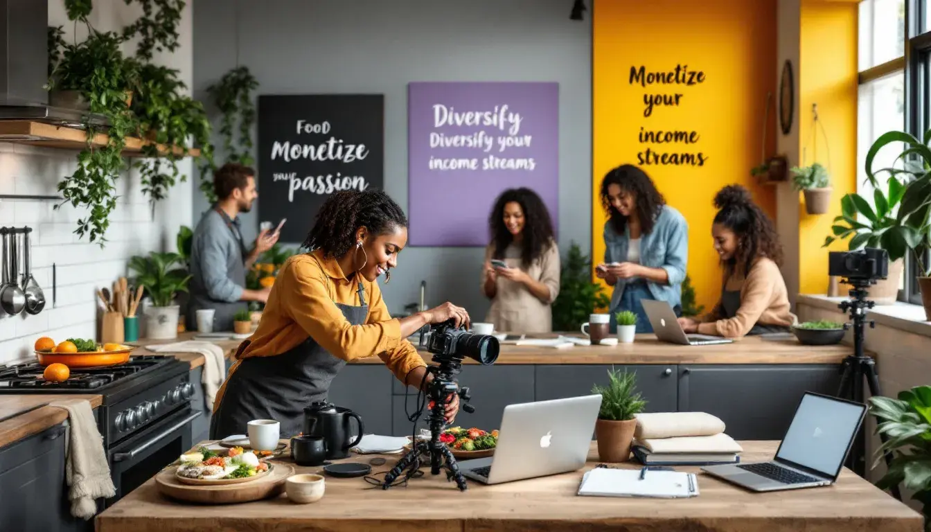 Additional revenue streams for food bloggers, highlighting various options to earn money.