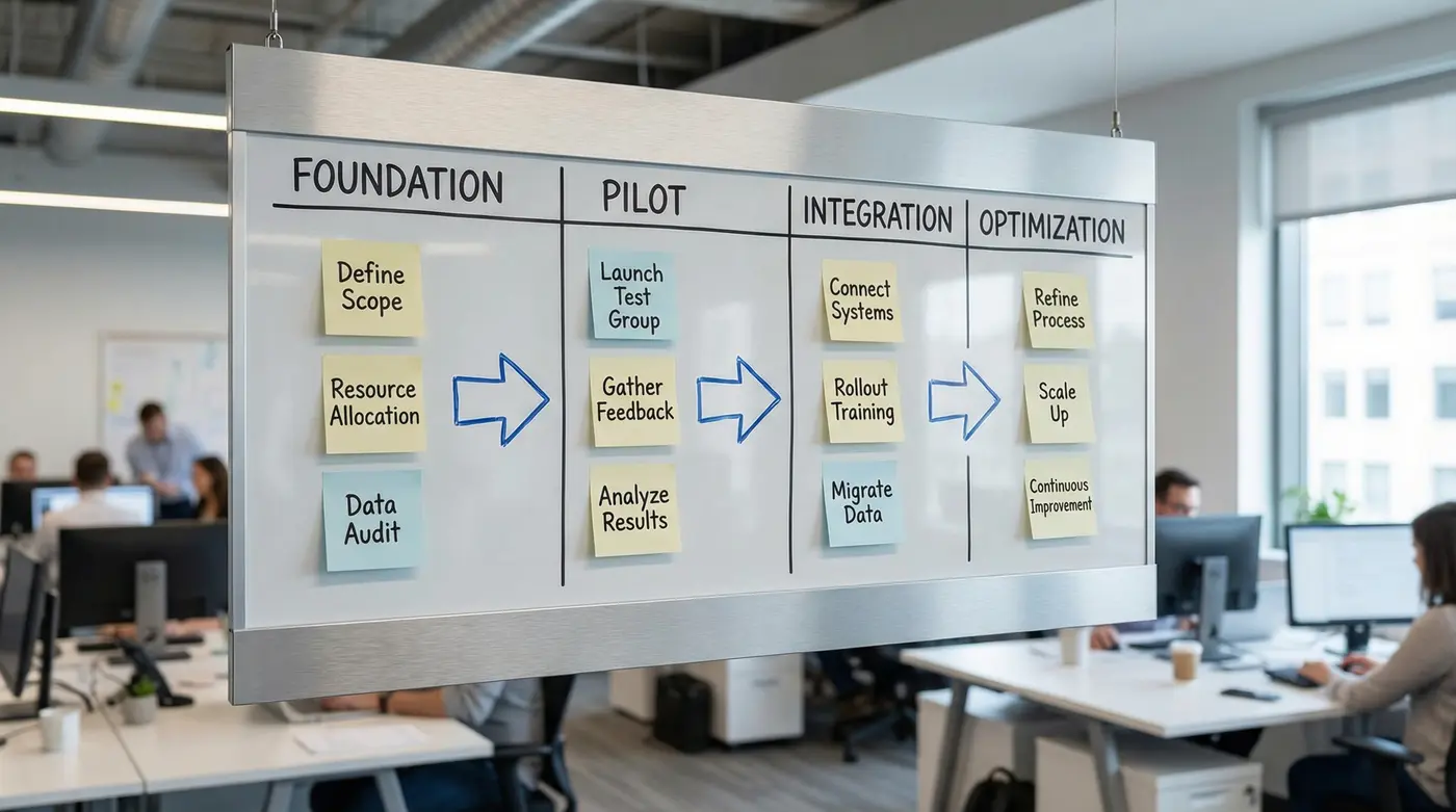 ai-integration-four-phase-checklist-workflow-board