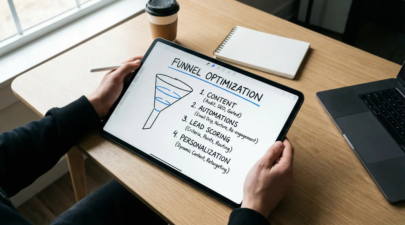 sales-funnel-optimization-checklist-digital-whiteboard