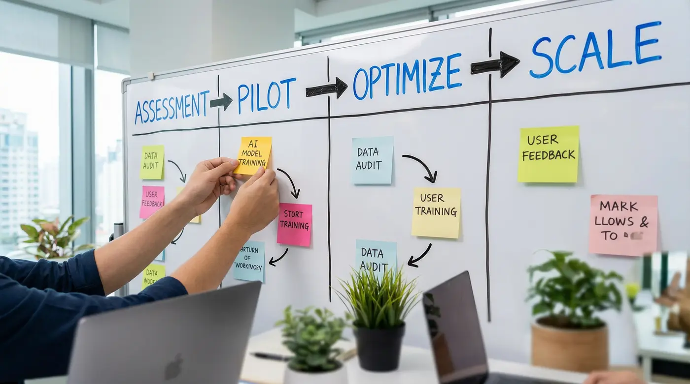 ai-implementation-framework-steps-board