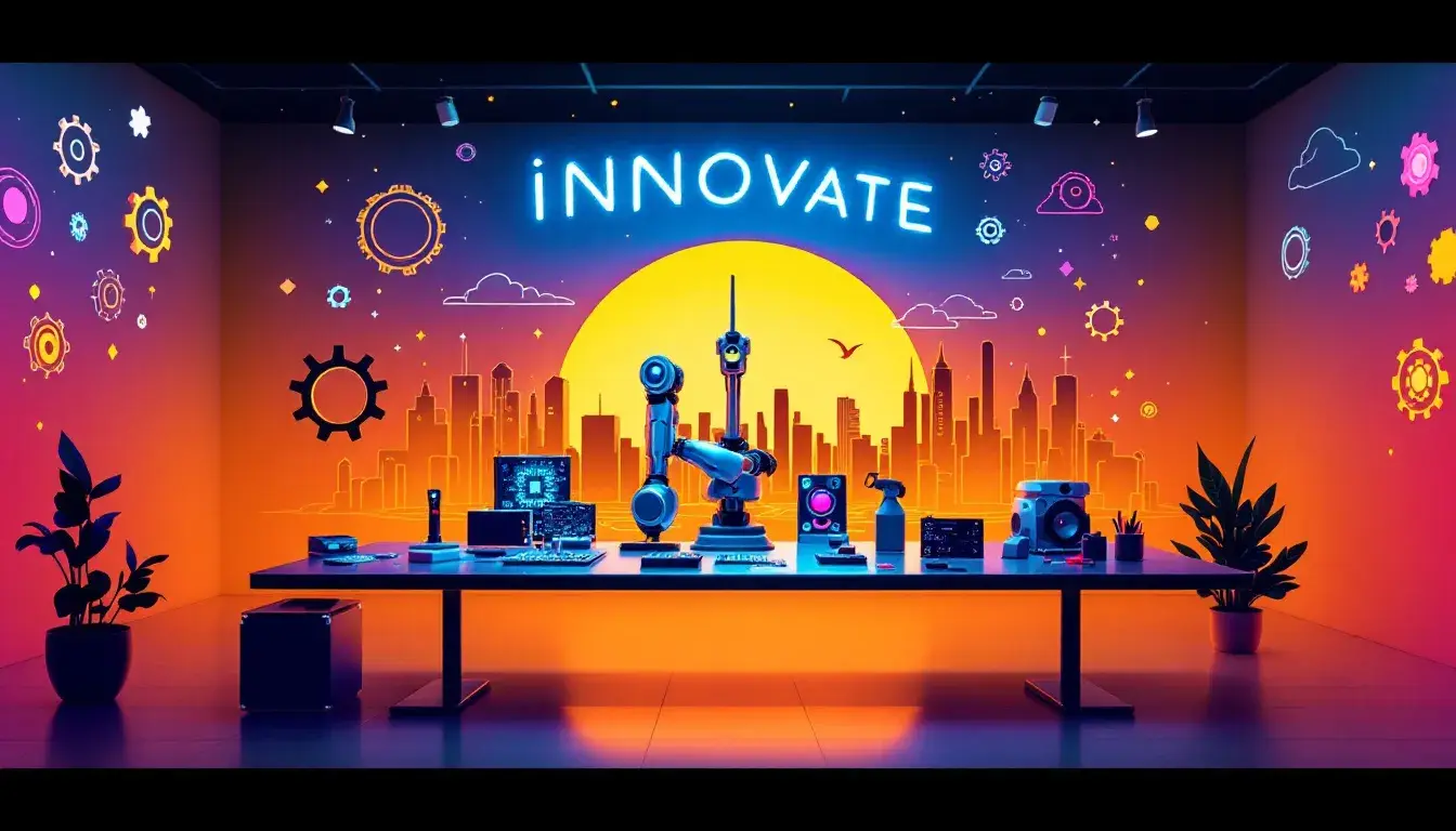 A creative workspace for 3D printing custom items, showcasing technology and innovation.