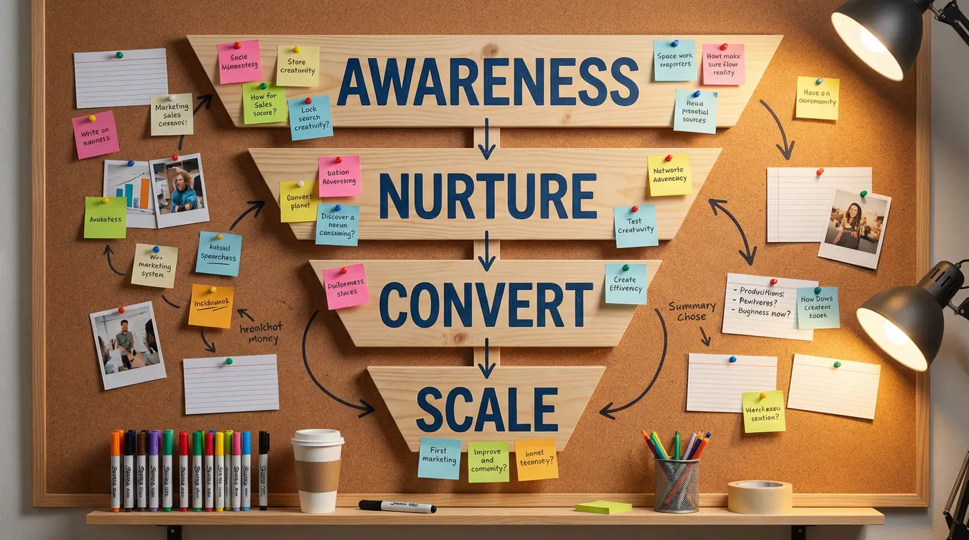 step-by-step-sales-funnel-process-board