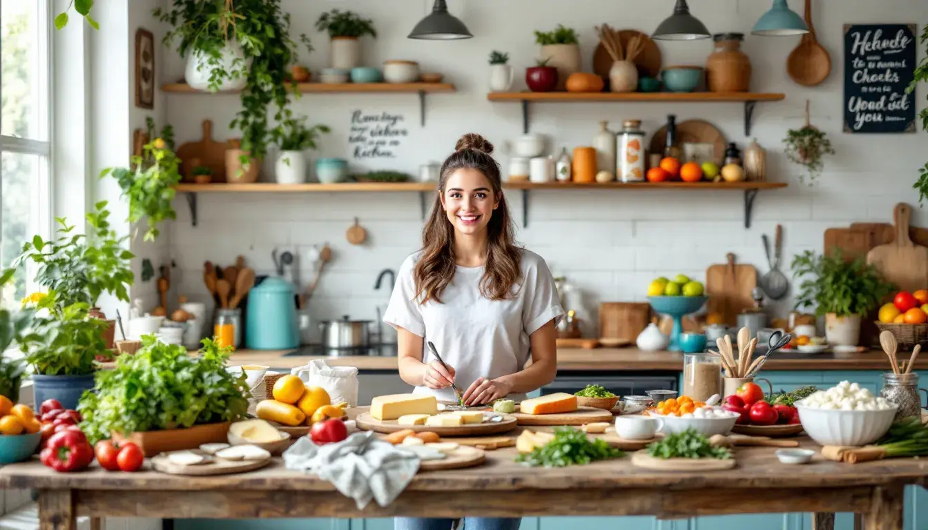 Tips for growing your food blog audience, illustrated with engaging content ideas.