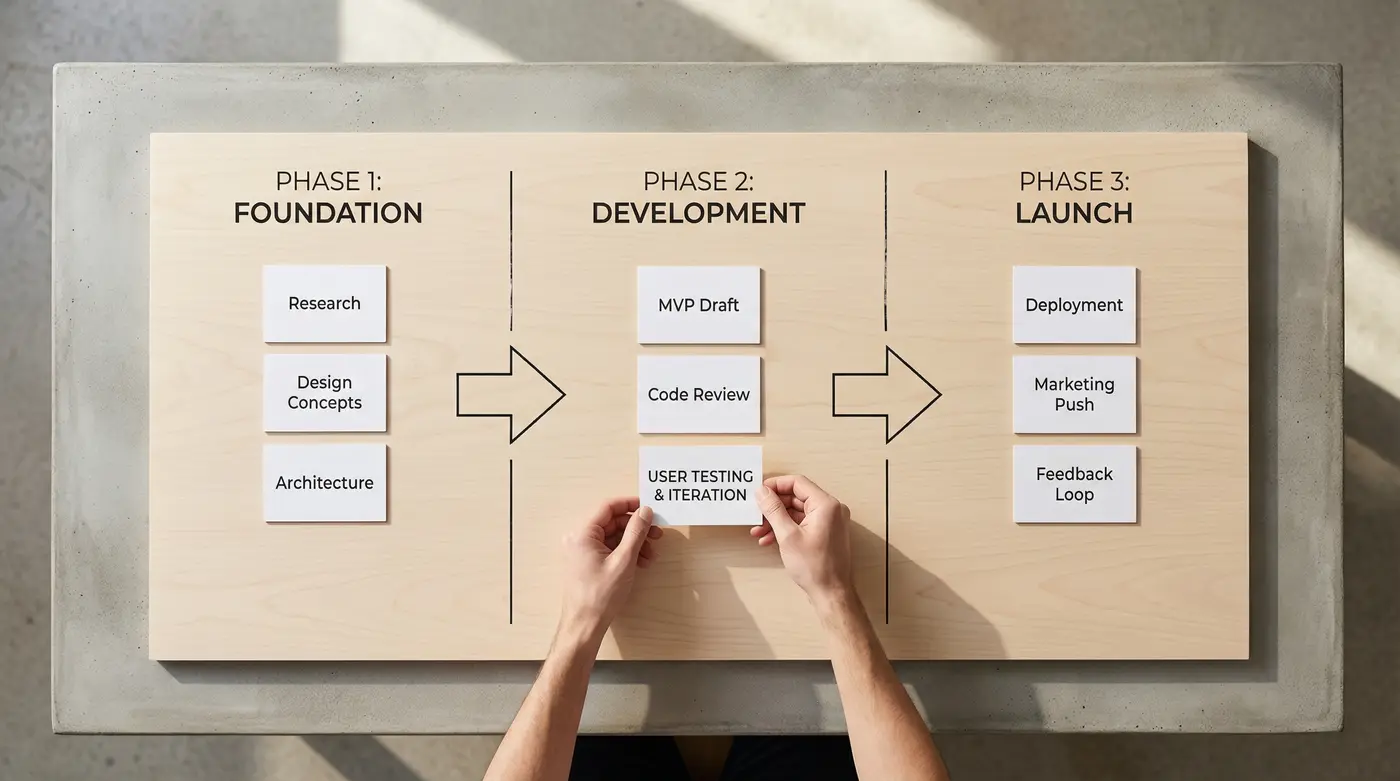 step-by-step-implementation-roadmap-board-with-three-phases